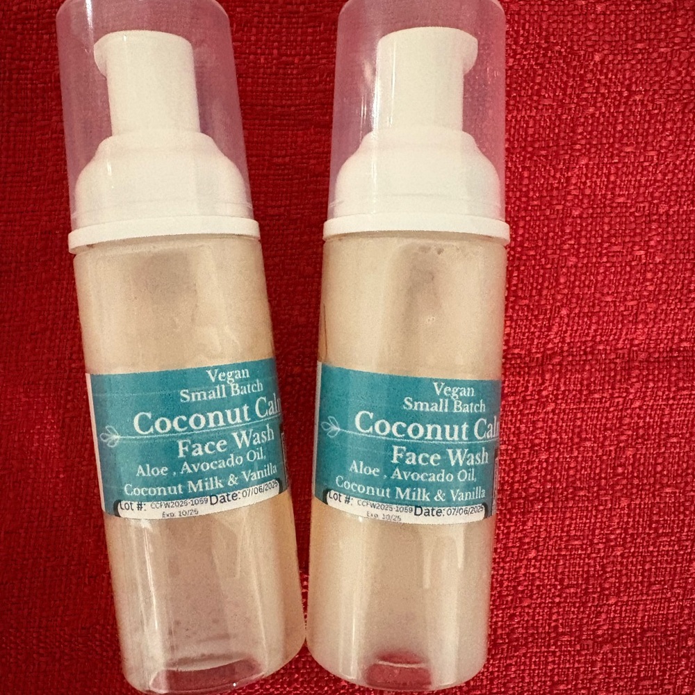 Coconut Calm Face Wash Aloe & Coconut Milk Vegan Handmade Skincare 8oz Foam Pump - Picture 5 of 8